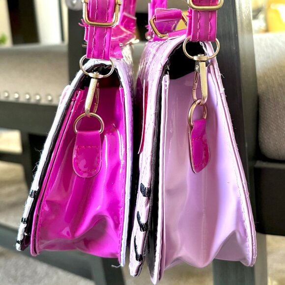 Glam Pink Embroidered Vinyl Hello Kitty Sanrio Crossbody Bag Purse Handbag New - Picture 5 of 5